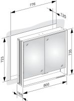 Vorschau: Keuco Royal Lumos Spiegelschrank für Wandeinbau, 2 kurze Türen, 80x73,5cm