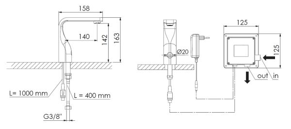 Steinberg Serie 230 Elektronik-Waschtischarmatur mit Infrarot Sensor, matt black