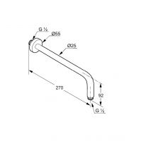 Vorschau: Kludi A-QA Brausearm 250mm, Schubrosette rund, chrom