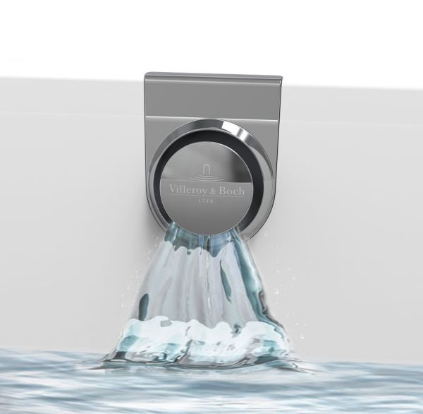 Villeroy&Boch Wasserzulauf integriert in Überlauf, max. Wasserdurchfluss 20 l/min, verchromt/white