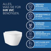 Vorschau: Grohe Euro Keramik Wand-WC Set mit WC-Sitz, weiß