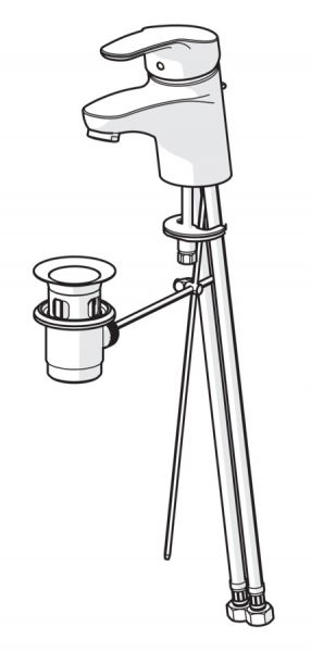 Hansa Hansamix XS Waschtisch-Einhand-Einlochbatterie mit Ablaufgarnitur, chrom