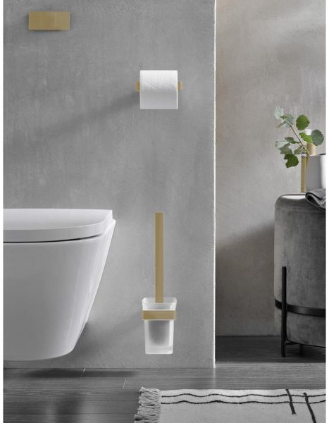emco loft Toilettenbürstengarnitur Kristallglas satiniert in gold poliert