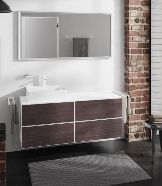 Hansgrohe Xevolos E Unterschrank 137cm für Aufsatzwaschtisch links mit Konsole, 4 Schubkästen