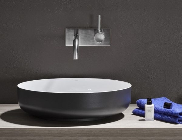 Alape SO-Serie Sondo 450 Aufsatzbecken, rund, Ø45cm bicolor schwarz matt /weiß ProShield AB.SO450.1