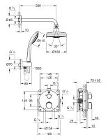 Vorschau: Grohe Grohtherm Duschsystem Unterputz mit Rainshower Cosmopolitan 160, Rosette rund, chrom