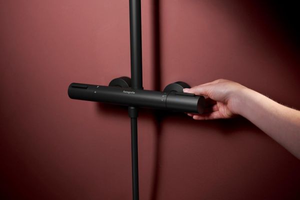 hansgrohe Raindance Alive S Puro Duschsystem 300 EcoSmart, Ecostat, schwarz matt
