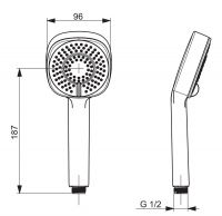 Vorschau: Hansa Hansabasicjet Style Handbrause, 3-strahlig, chrom