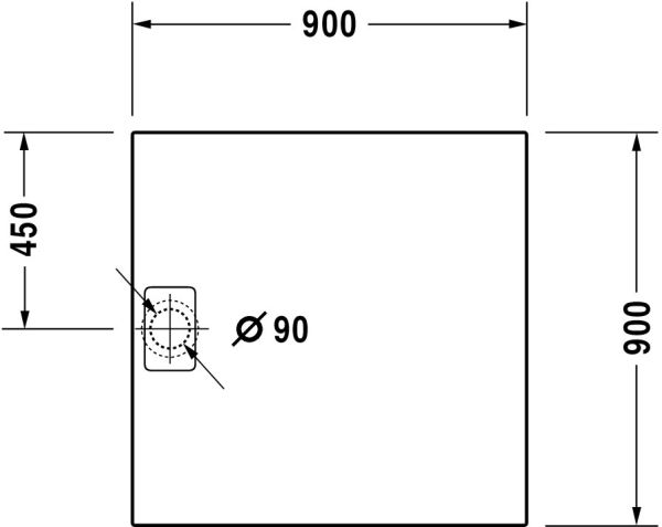 Duravit Stonetto Duschwanne quadratisch 90x90cm, Mineralguss