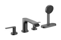 Hansgrohe Vivenis 4-Loch Wannenrandarmatur mit Schlauchbox (sBox),brushed black chrome 75444340