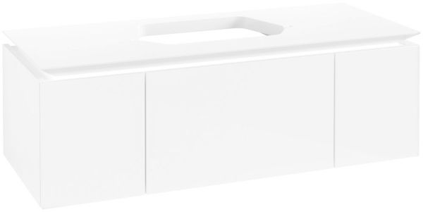 Villeroy&Boch Legato Waschtischunterschrank 120x50cm für Aufsatzwaschtisch, 3 Auszüge, white, B75700DH