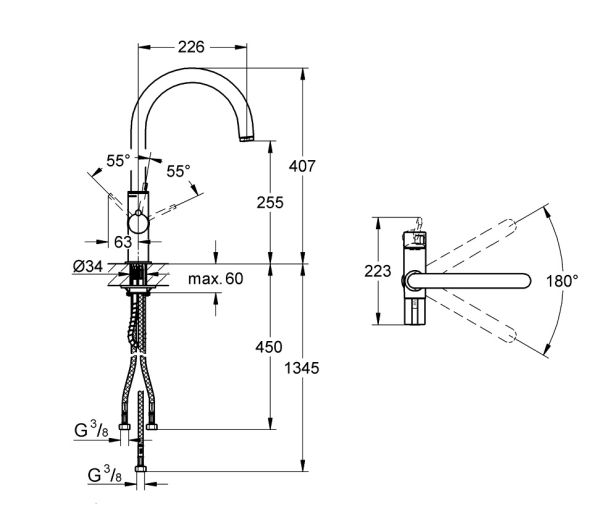 Grohe Red Duo Küchenarmatur mit Heißwasserfunktion, chrom