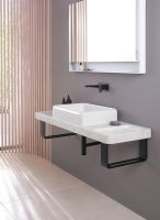 Vorschau: Duravit Qatego Natursteinkonsole aus Carrara Marmor mit Aufsatzbecken und Konsolenträger, 140x45cm, weiß D4800700