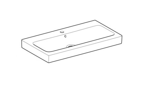 Geberit iCon Waschtisch mit 1Hahnloch, 90x48,5cm, weiß 124090000_2