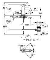 Vorschau: Grohe Start Classic Einhebelmischer S-Size mit Ablaufgarnitur, chrom