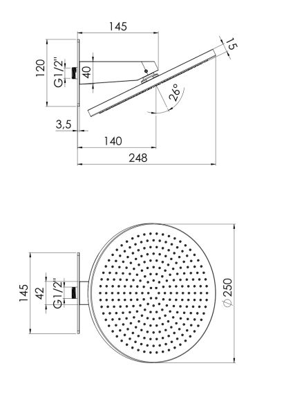 Steinberg Serie 390 Regenpaneel mit Easy Clean Ø250mm