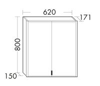 Burgbad rl20 Spiegelschrank 62x80cm mit Klarglas Lichtrahmen, Wandeinbau, 2 Türen SPVN060F6947  Burgbad rl20 Spiegelschrank 62x80cm mit Klarglas Lichtrahmen, Wandeinbau, 2 Türen SPVN060F6947