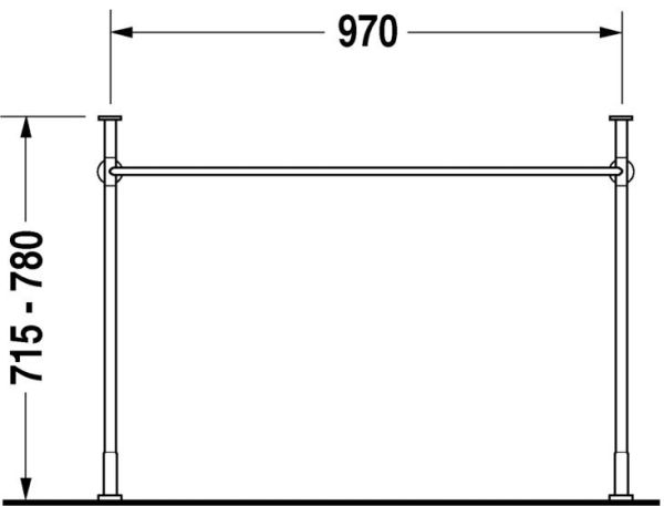 Duravit Vero Metallkonsole bodenstehendWandmontage zu Waschtisch 032910, chrom 0030721000
