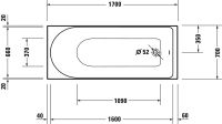 Vorschau: Duravit D-Neo Einbau-Badewanne rechteckig 170x70cm, weiß