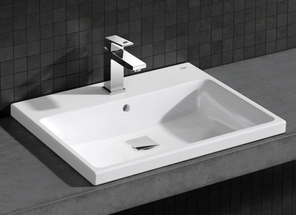 Grohe Cube Keramik Einbauwaschtisch von oben 60x49cm, weiß PureGuard