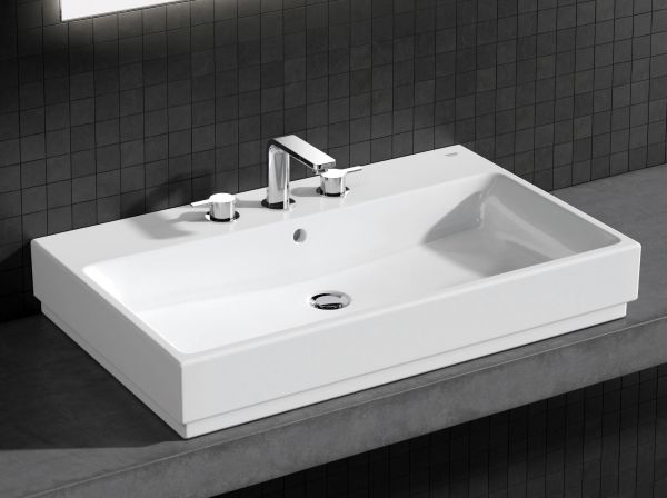 Grohe Cube Keramik Aufsatzwaschtisch 80x49cm, weiß PureGuard