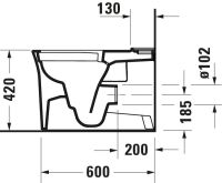 Vorschau: Duravit White Tulip Stand-WC für Kombination, Tiefspüler, spülrandlos, WonderGliss, weiß