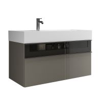 Vorschau: Burgbad Yumo Mineralguss-Waschtisch 101,5cm mit Waschtischunterschrank