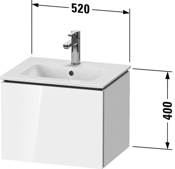 Duravit L-Cube Waschtischunterschrank 52x42cm mit 1 Schublade für ME by Starck 233653