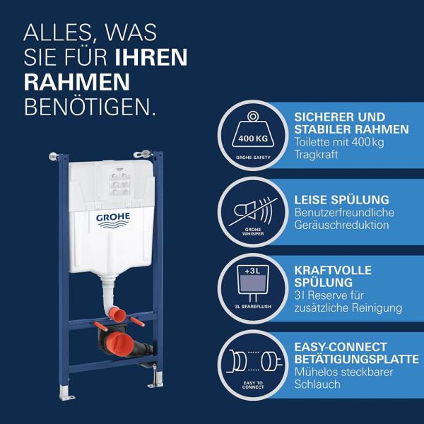 Grohe Solido 5-in-1-Set WC mit Spülkasten, WC-Sitz & Betätigung, weiß