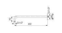 Vorschau: Steinberg Serie 100 Brausearm - Wandmontage 450mm, mit verstärkter Wandhalterung , zu 1001687 RG 1007910RG
