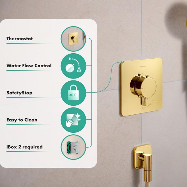 hansgrohe Ecostat Comfort Q Thermostat Unterputz 1 Funktion, polished gold optic