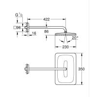 Vorschau: Grohe Vitalio Joy+ 350x230 Kopfbrause-Set 42cm, 1 Strahlart, chrom