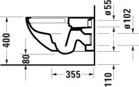 Vorschau: Duravit Architec Wand-WC 57,5x36,5cm, rund, rimless, Durafix, weiß
