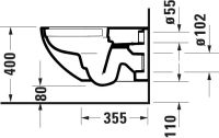 Vorschau: Duravit Architec Wand-WC 57,5x36,5cm, rund, HygieneGlaze, rimless, Durafix, weiß