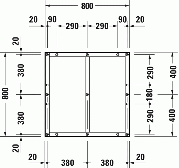 Duravit Tempano Fußgestell 80x80cm