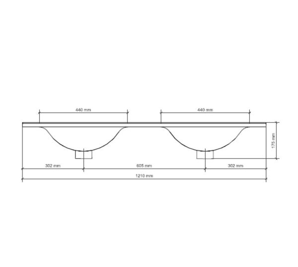RIHO Porto Wave Doppelwaschtisch mit Unterschrank 120cm & LED-Spiegel, 4 Auszüge