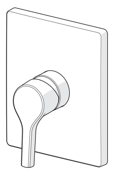 Hansa Hansapaleno Duscharmatur Fertigmontageset, Rosette eckig, chrom