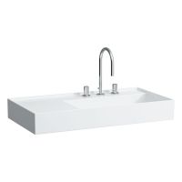 Kartell by Laufen Aufsatz-Waschtisch wandmontiert, Ablage links 90x46cm