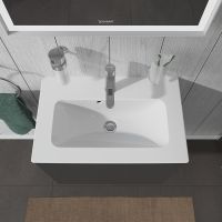 Duravit ME by Starck Waschtisch 63x40cm, 1 Hahnloch, mit Überlauf, WonderGliss, weiß 23426300001