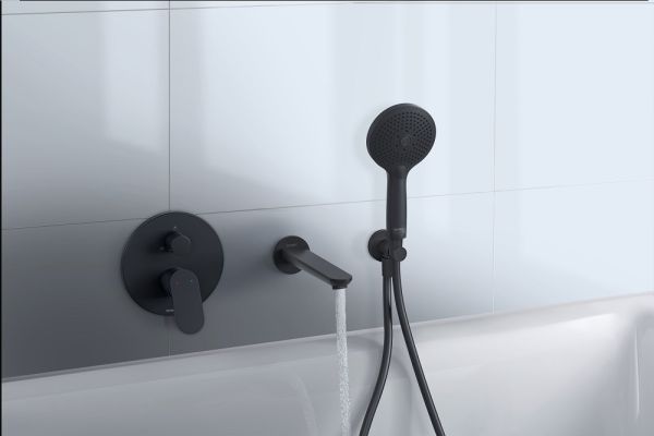 Duravit Wave Wanneneinlauf rund, schwarz matt