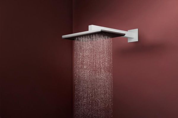 hansgrohe Raindance Alive Q Duschkopf 210/340 2 Strahlarten mit Brausearm, weiß matt