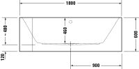 Vorschau: Duravit Happy D.2 Plus Eck-Badewanne 180x80cm Ecke rechts, weiß/graphit