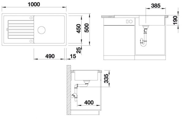 Blanco Zia XL 6 S Granitspüle SILGRANIT®, Becken reversible einbaubar, mit Ablauffernbedienung