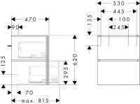 Vorschau: hansgrohe Xilesa E Unterschrank 53x47cm für Waschtisch, 2 Schubkästen, Grifffuge, weiß matt 54252700