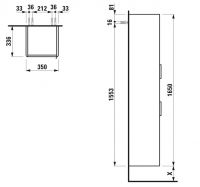 Vorschau: Laufen Base VAL Hochschrank mit 2 Türen und 1 Schublade, Türanschlag links