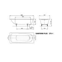 Vorschau: Kaldewei Saniform Plus Rechteck-Badewanne 180x80cm, weiß Mod. 375-1