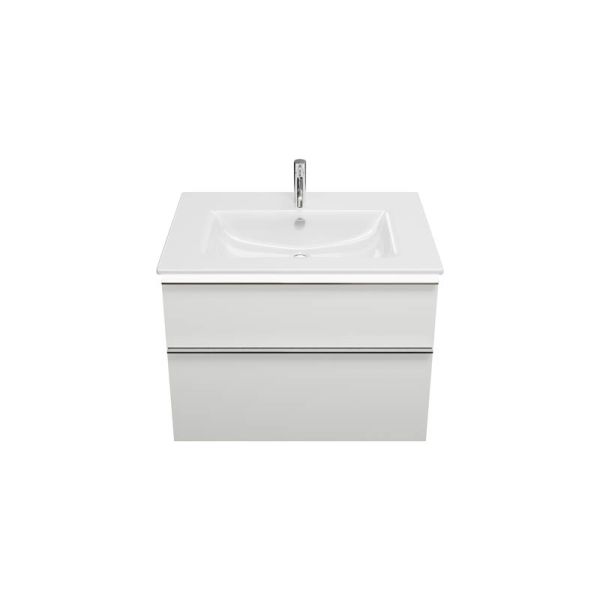 Burgbad Eqio Slim Keramik-Waschtisch 82cm mit Unterschrank & LED Beleuchtung weiß glanz SHBU082F2009C0001G0251