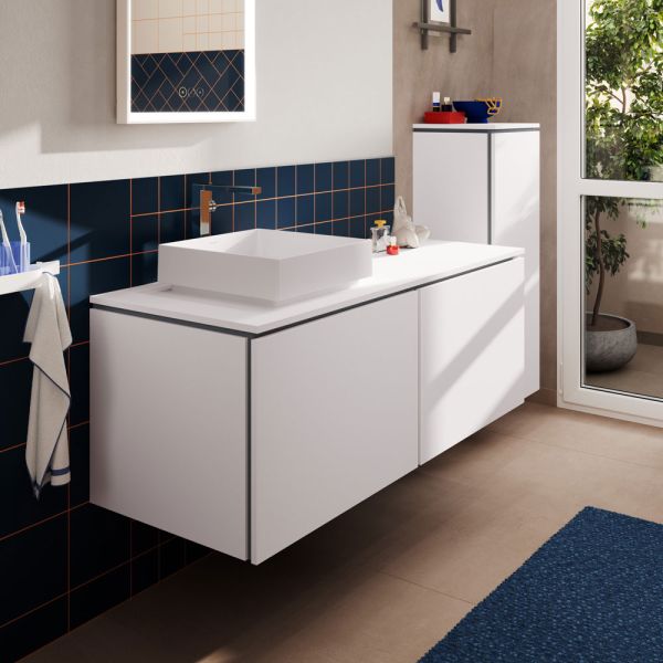 hansgrohe Xilesa E Waschtischunterschrank 137,5x55cm für Konsole mit 2 Schubkästen & Grifffuge