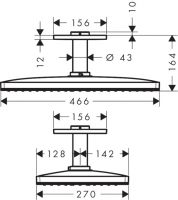 Vorschau: Axor ShowerSolutions Kopfbrause 460/300 1jet mit Deckenanschluss