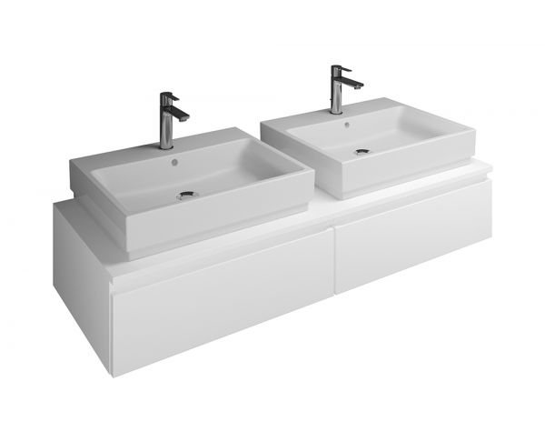 Burgbad Cube Waschtischunterschrank passend zu Grohe Cube, mit 2 Auszügen, 140cm WWGS141F3781